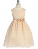A-line Lace Knee Length Flower Girl Dress With Flower Sash